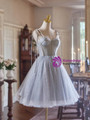 Gray Tulle Spaghetti Straps Homecoming Dress