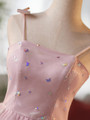 Pink Tulle Spaghetti Straps Butterfly Sequins Homecoming Dress