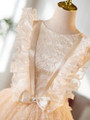 Champagne Tulle Bow Homecoming Dress