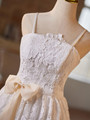 White Lace Straps Homecoming Dress