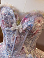 Purple Tulle Embroidery Homecoming Dress