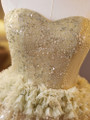 Green Strapless Tulle Sequins Homecoming Dress