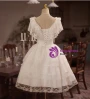 Vintage White Lace Tiers Homecoming Dress