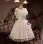 Vintage White Lace Tiers Homecoming Dress