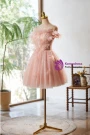 Pink Tulle Sequins Pleats Homecoming Dress