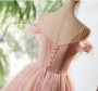 Pink Tulle Sequins Pleats Homecoming Dress
