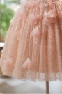Pink Tulle Sequins Flower Homecoming Dress