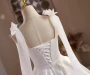 White Satin Straps Flower Homecoming Dress