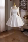 White Satin Straps Flower Homecoming Dress