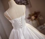 White Satin Straps Flower Pearls Homecoming Dress