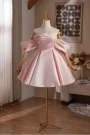 Pink Satin Off the Shoulder Pleats Homecoming Dress