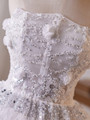 White Tulle Sequins Beading Homecoming Dress