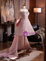 Pink Tulle Sequins Beading Homecoming Dress