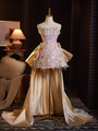 Champagne Sequins Beading Homecoming Dress