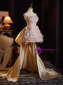 Champagne Sequins Beading Homecoming Dress