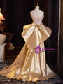 Champagne Sequins Beading Homecoming Dress