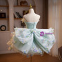 Green Tulle Pleats Flower Homecoming Dress