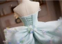 Green Tulle Pleats Flower Homecoming Dress