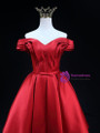 Burgundy Satin Pleats Homecoming Dress