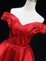Burgundy Satin Pleats Homecoming Dress