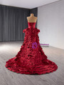Burgundy Mermaid Satin Sweetheart Prom Dress