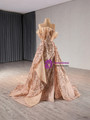 Sexy Gold Sequins Strapless Split Prom Dress