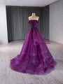 Pink Tulle Strapless Pleats Beading Prom Dress