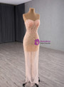 Pink Sequins Prom Dress With Detachable Train