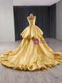 Gold Straps V-neck Prom Dress