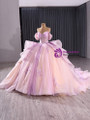 Light Purple Tulle Sequins Beading Prom Dress
