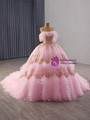 Pink Tulle Satin One Sequins Sequins Prom Dress