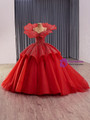 Red Tulle Spaghetti Straps Sequins Beading Prom Dress