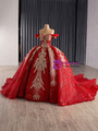 Red Sequins Off the Shoulder Prom Dress