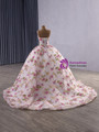 Ball Gown Sequins Beading Strapless Prom Dress