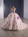 Ball Gown Sequins Beading Strapless Prom Dress
