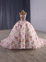 Ball Gown Sequins Beading Strapless Prom Dress