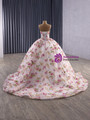 Ball Gown Sequins Beading Strapless Prom Dress