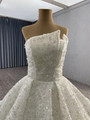 White Sequins Beading Strapless Wedding Dress