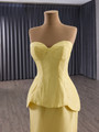 Sexy Yellow Mermaid Strapless Prom Dress