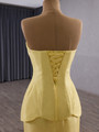 Sexy Yellow Mermaid Strapless Prom Dress