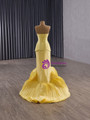 Sexy Yellow Mermaid Strapless Prom Dress