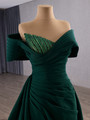 Green Pleats Sequins Beading Prom Dress