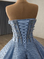 Ball Ball Gown Strapless Pearls 3D Appliques Prom Dress