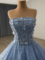 Ball Ball Gown Strapless Pearls 3D Appliques Prom Dress
