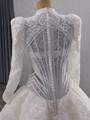 White Mermaid High Neck Tulle Lace Long Sleeve Wedding Dress