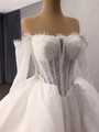 White Satin Lace Long Sleeve Wedding Dress