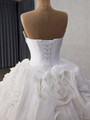 White Ball Gown Tulle Strapless Beading Wedding Dress