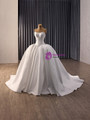White Satin Strapless Wedding Dress