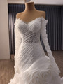White Mermaid Long Sleeve Lace Off the Shoulder Wedding Dress