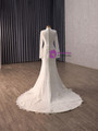 White Mermaid Lace Long Sleeve Wedding Dress With Detachable Train